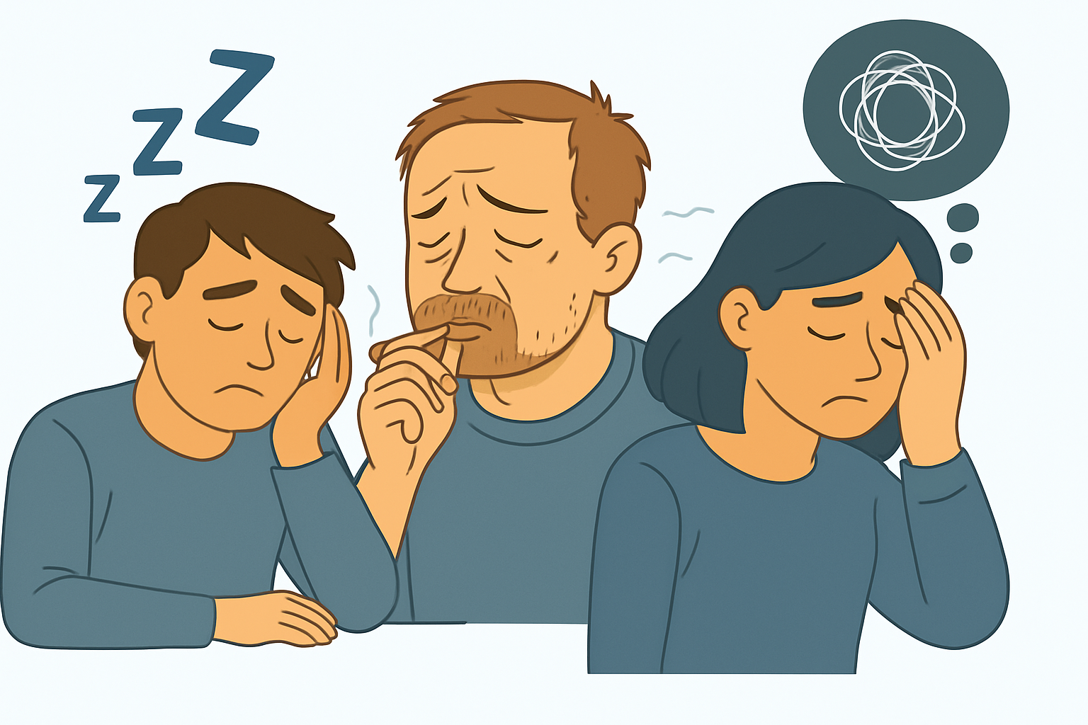 Échelles cliniques : anxiété, tabac, somnolence